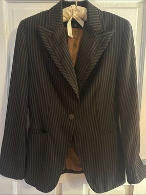 Jones New York Collection Women’s Pinstripe Blazer - Gold lining
